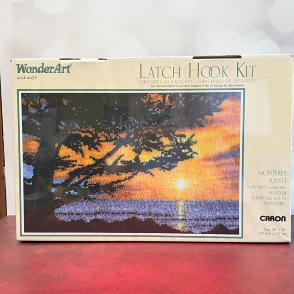 WonderArt Caron Monterey Sunset Latch Hook Kit 30x50 #4429 Sealed USA